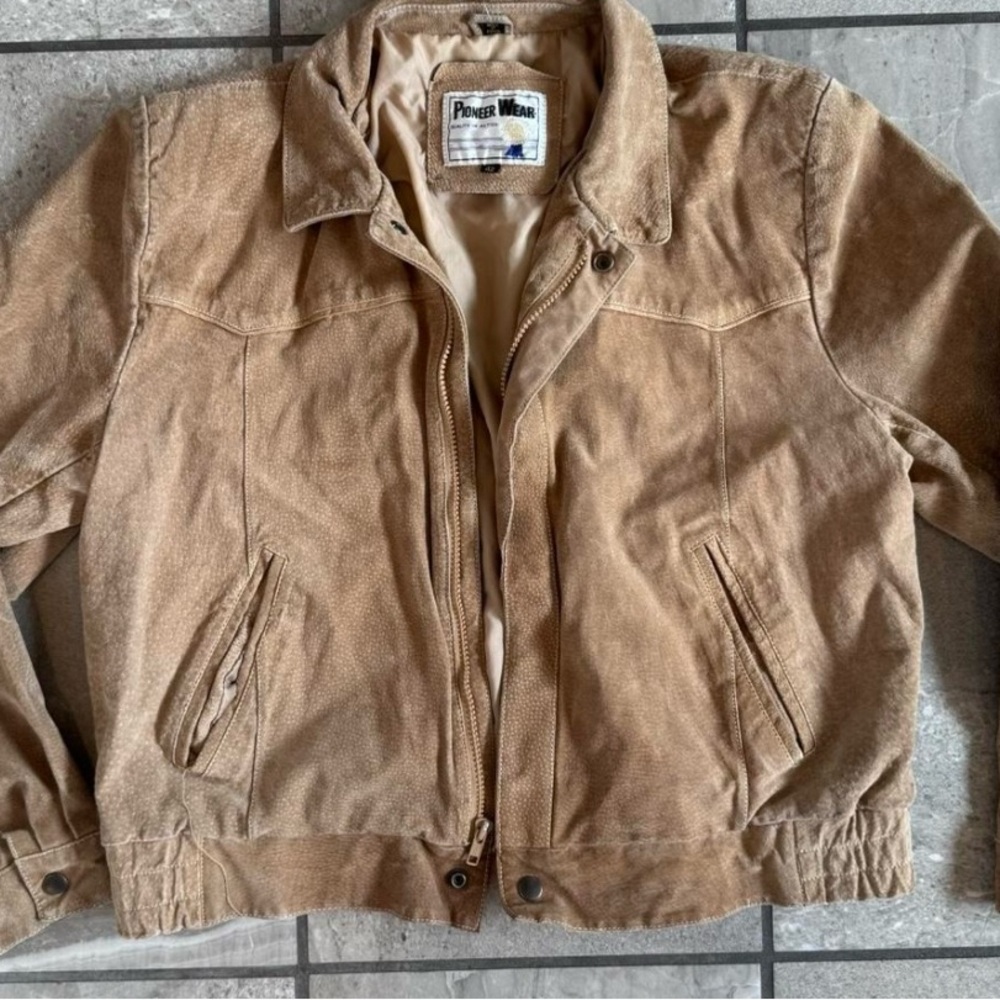 PIONEER Suede Leather Bomber Jacket